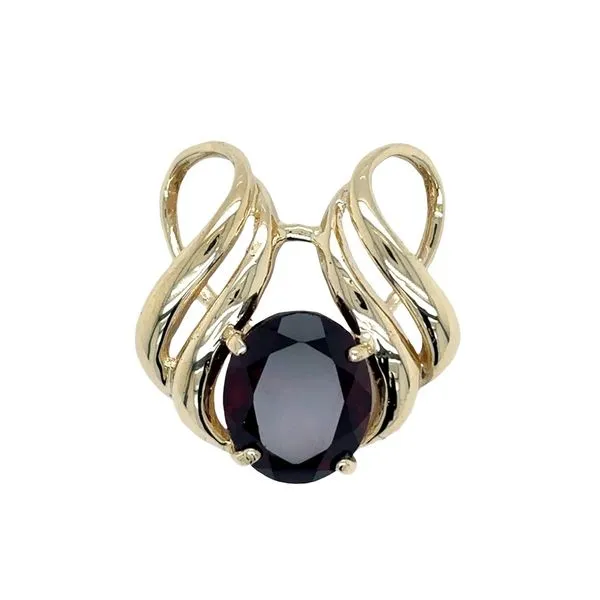 Estate 14K Yellow Gold Garnet Slide Pendant Georgetown Jewelers Wood Dale, IL