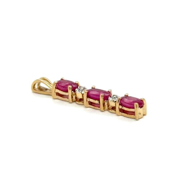 Estate Gold Ruby & Diamond Stick Pendant Image 2 Georgetown Jewelers Wood Dale, IL