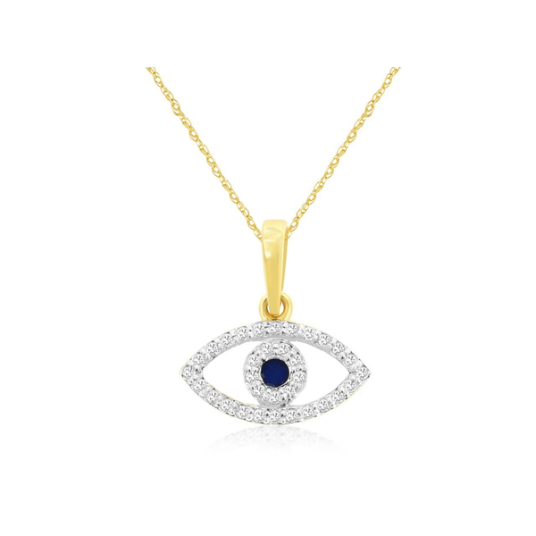 14K Yellow Gold Diamond Eye Necklace Georgetown Jewelers Wood Dale, IL