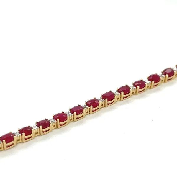 14K Yellow Gold Ruby & Diamond Tennis Bracelet Image 2 Georgetown Jewelers Wood Dale, IL