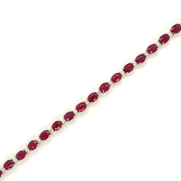 14K Yellow Gold Ruby & Diamond Tennis Bracelet Georgetown Jewelers Wood Dale, IL