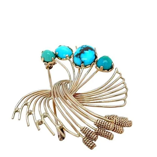 Estate Turquoise Wheat Pin