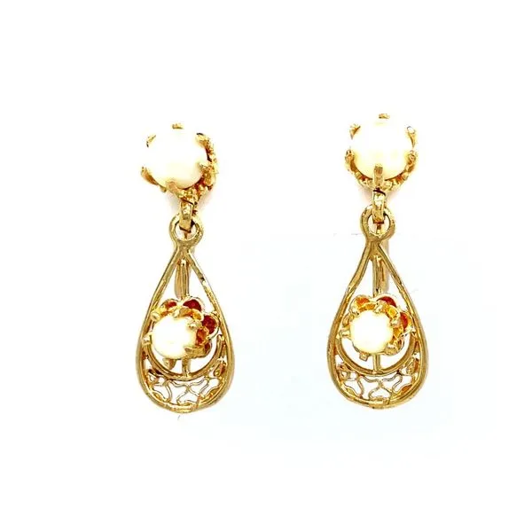 Estate 14K Yellow Gold Non-Pierced Pearl Earrings Georgetown Jewelers Wood Dale, IL