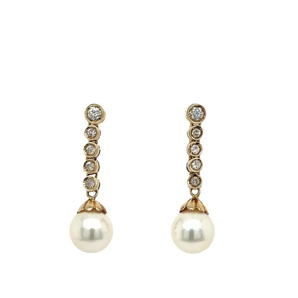 Estate Pearl and Diamond Drop Earrings Georgetown Jewelers Wood Dale, IL