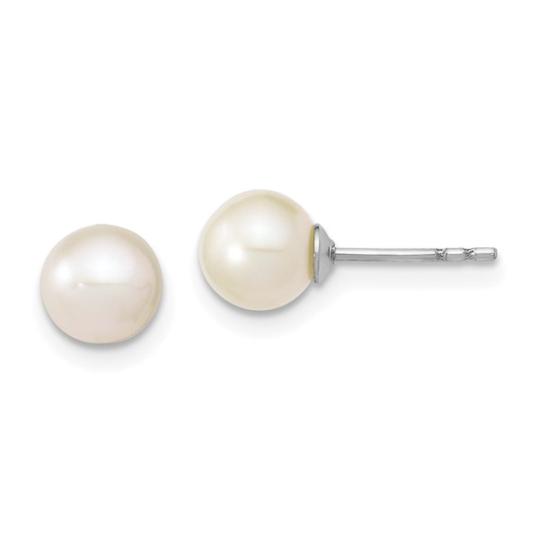 14K White Gold Pearl Earrings Georgetown Jewelers Wood Dale, IL