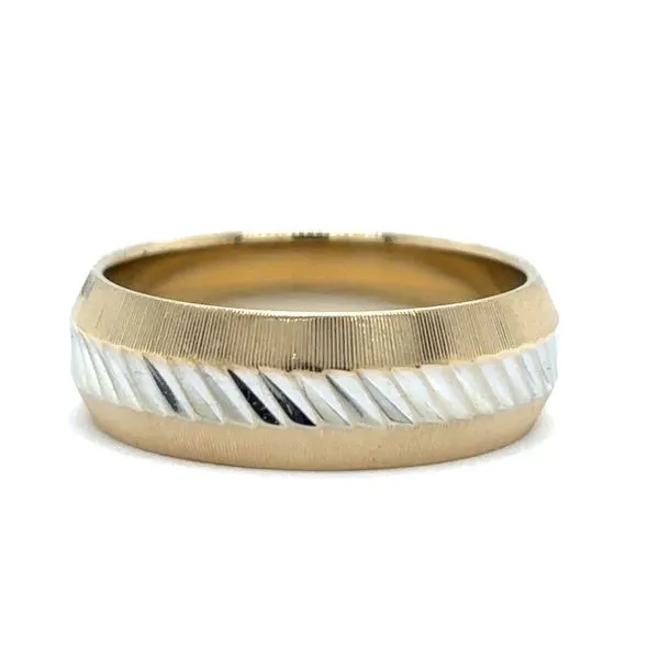 Estate Two Tone Gold Textured Band