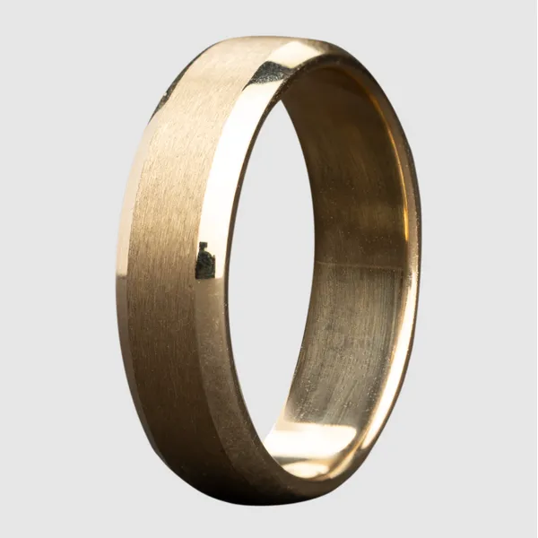 Gold Bevel Satin Band 6mm
