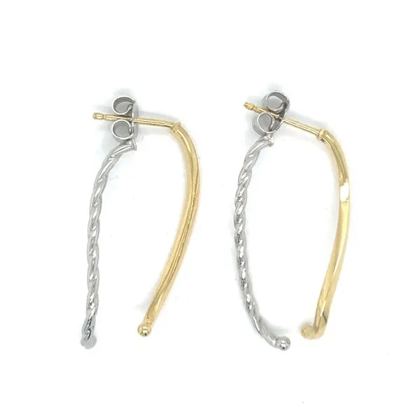 14K Two Tone Gold Earrings