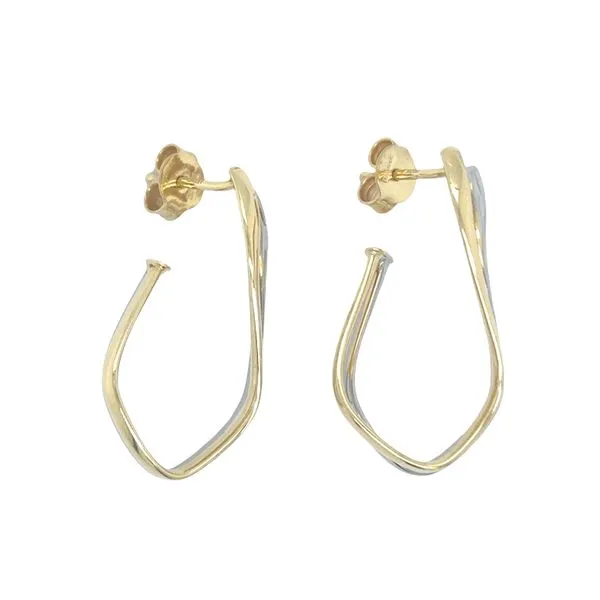 14K Two Tone Gold Earrings