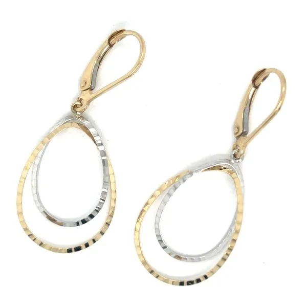 14K Two Tone Gold Earrings
