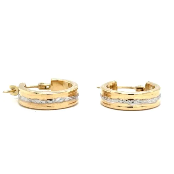 14K Two Tone Gold Earrings