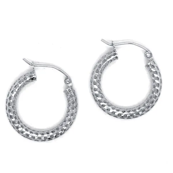 14K White Gold Hoop Earrings