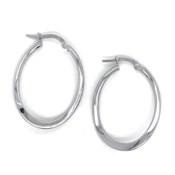 14K White Gold Hoop Earrings