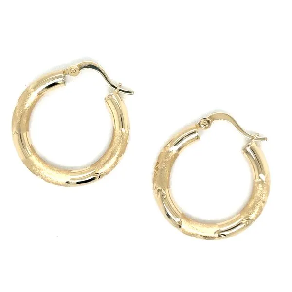 Estate 14K Yellow Gold Tube Hoops