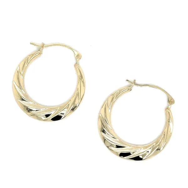 Estate 14K Yellow Gold Snap Down Hoops