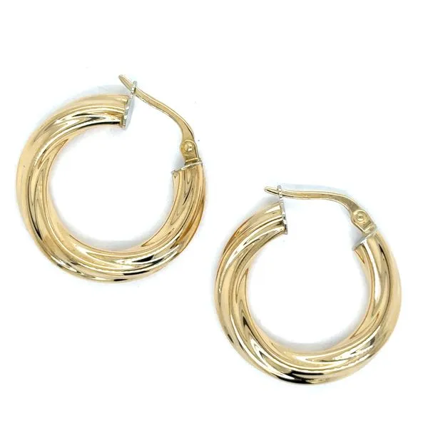 Estate 18K Yellow Gold Twisted Hoops