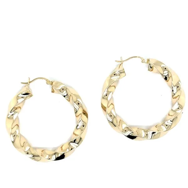 Estate 14K Yellow Gold Twist Hoop Earrings Georgetown Jewelers Wood Dale, IL