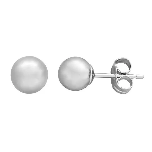14K White Gold Ball Stud Earrings Georgetown Jewelers Wood Dale, IL