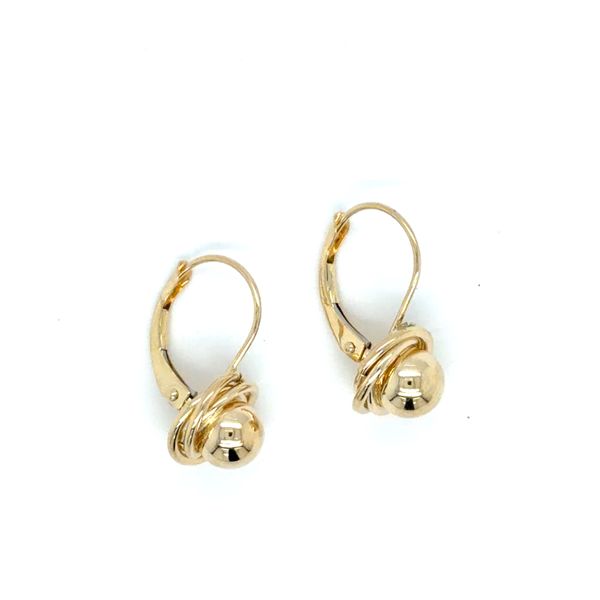 Estate Gold Knot/Ball Leverback Earrings Georgetown Jewelers Wood Dale, IL