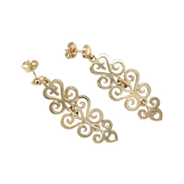 Estate Gold ScrollDrop Earrings Georgetown Jewelers Wood Dale, IL