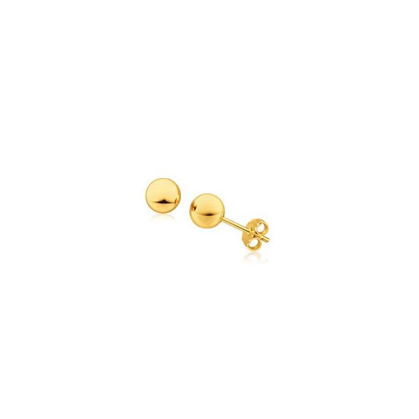 14K Yellow Gold Stud Earrings Image 2 Georgetown Jewelers Wood Dale, IL