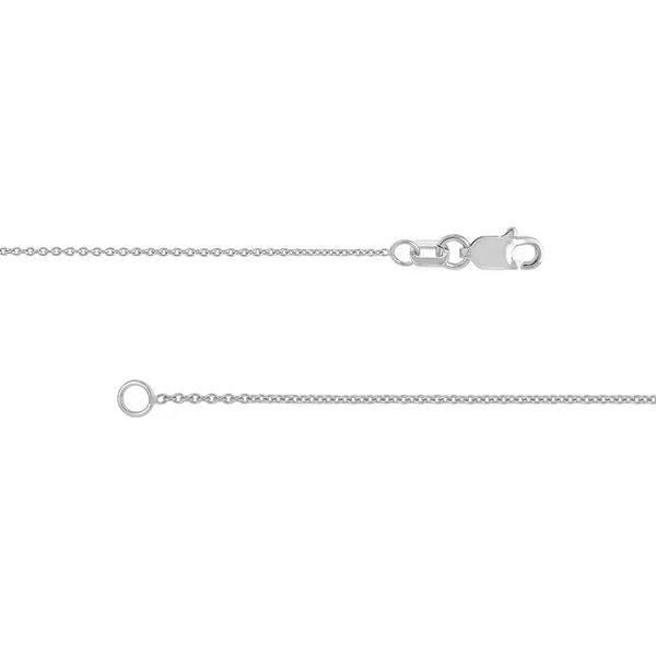 14K White Gold Cable Chain 18