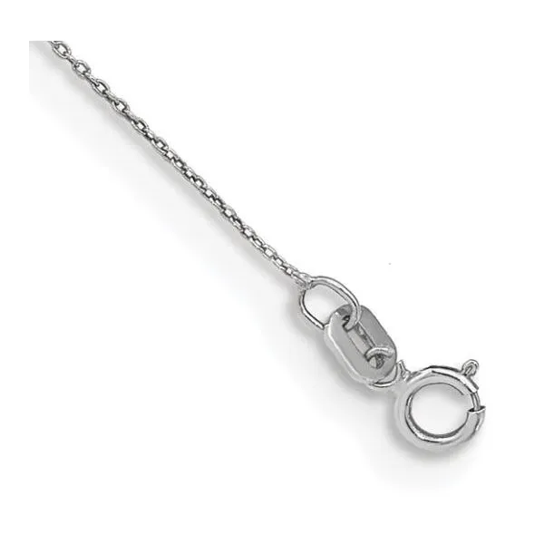 14K White Gold 0.9mm Cable Chain 18