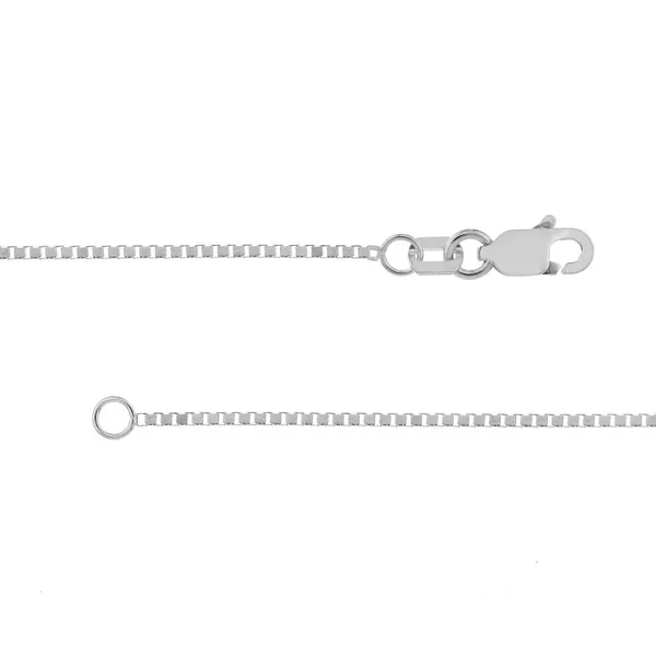 14K White Gold 0.8mm Box Chain 22