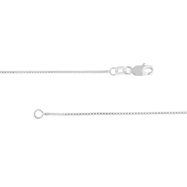 14K White Gold 0.8mm Box Chain 22