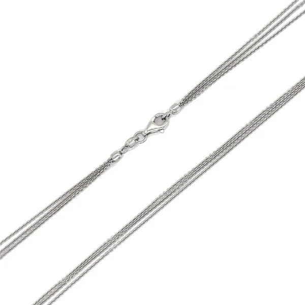 Estate 14K White Gold Triple Strand Rolo Chain 17