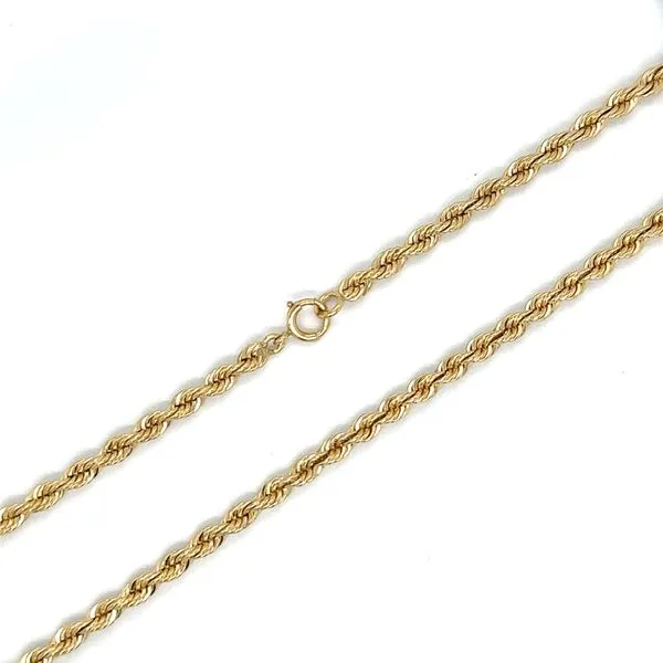 Estate 14K Yellow Gold Solid Diamond Cut Rope Chain 30.5