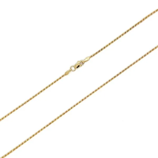 Estate 14K Yellow Gold Thin Diamond Cut Rope Chain 20.5