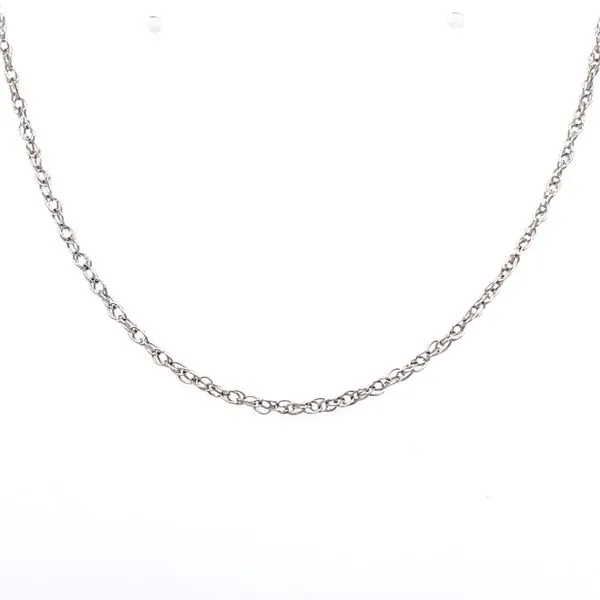 14K White Gold 0.7mm Fine Rope Chain 18