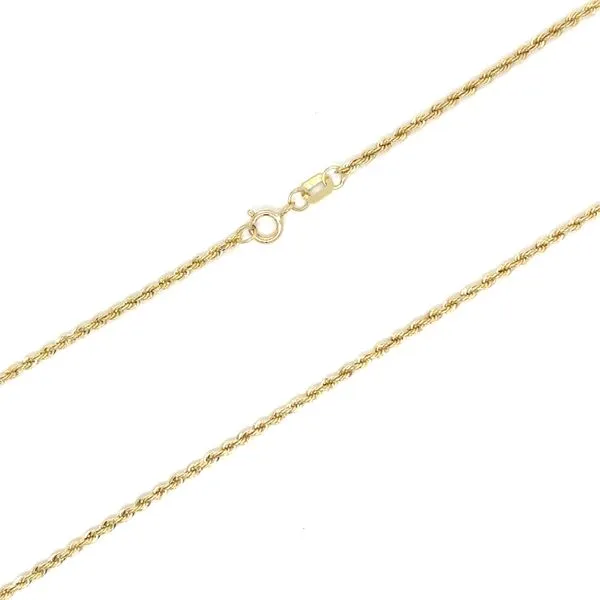 Estate 14K Yellow Gold Hollow Diamond Cut Rope Chain 24\