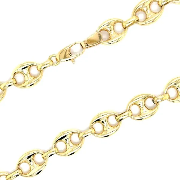 Estate 18K Yellow Gold Puffed Mariner Chain 22\