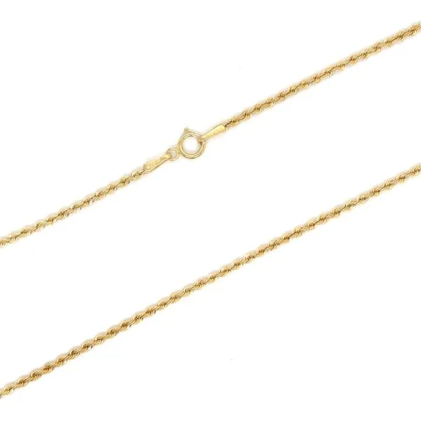 Estate 10K Yellow Gold Hollow Rope Chain 20.5\