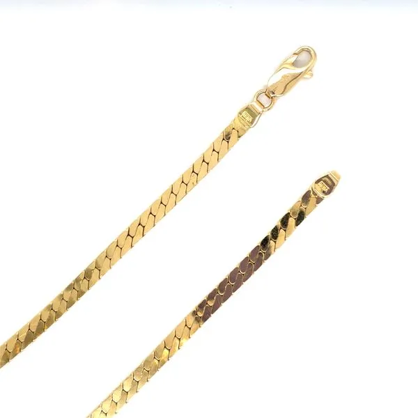 Estate 18K Yellow Gold  Flat Curb Link Chain 17.75\