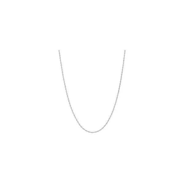 14K White Gold 0.5mm Fine Rope Chain 18