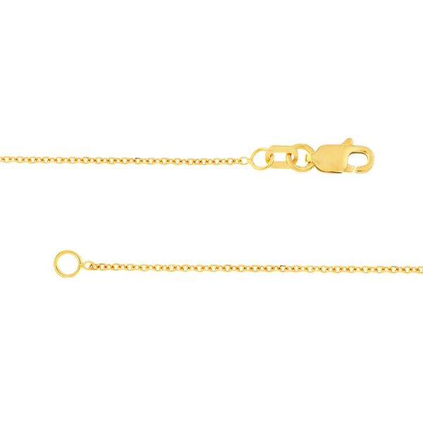 14K Yellow Gold 0.95mm Diamond Cut Cable Chain 20