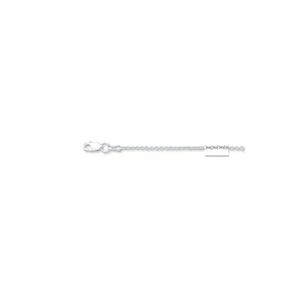 14K White Gold 1.3mm Diamond Cut Cable Chain 16