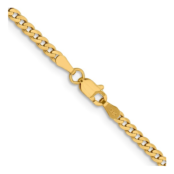 14K Yellow Gold 2.3mm Curb Chain 18