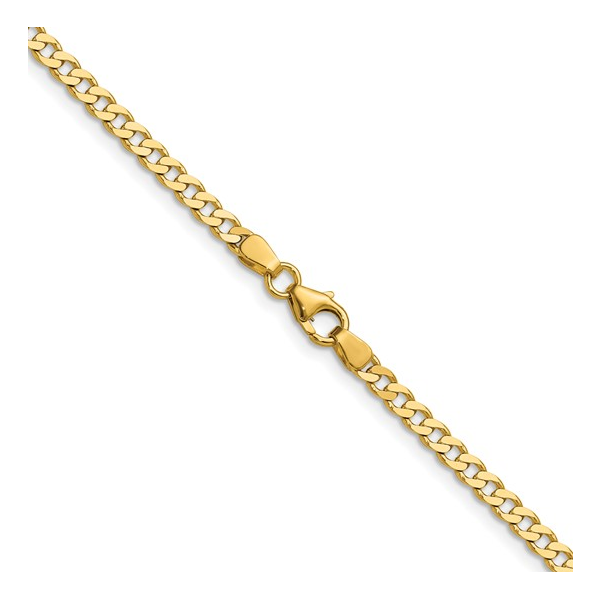 14K Yellow Gold 3.1mm Curb Chain 18