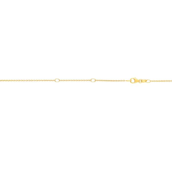 14K Yellow Gold 1.1mm Adjustable Diamond Cut Cable Chain 16-17-18
