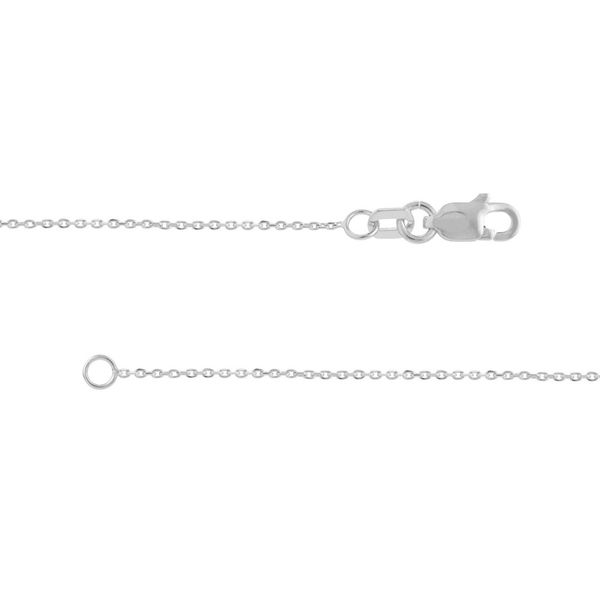 14K White Gold 0.87mm Diamond Cut Cable Chain 18