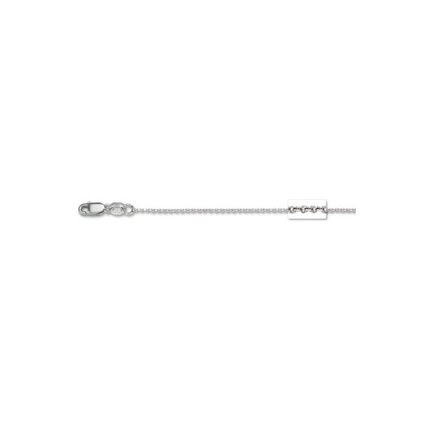14K White Gold 1.1mm Diamond Cut Cable Chain 20