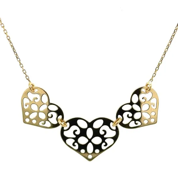 Estate Gold Filigree Heart Necklace Georgetown Jewelers Wood Dale, IL