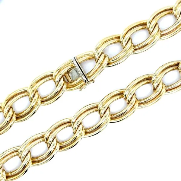 Estate 14K Yellow Gold Double Curb Link Necklace 16\