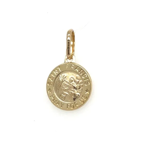 Estate Gold St. Francis Medal Image 2 Georgetown Jewelers Wood Dale, IL