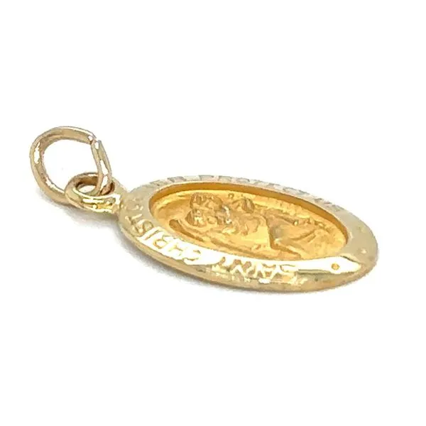 Estate 14K Yellow Gold Petite Oval St. Christopher Medal