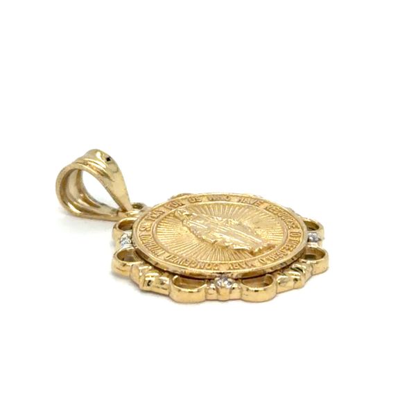 Estate Gold Madonna With Diamonds Image 2 Georgetown Jewelers Wood Dale, IL